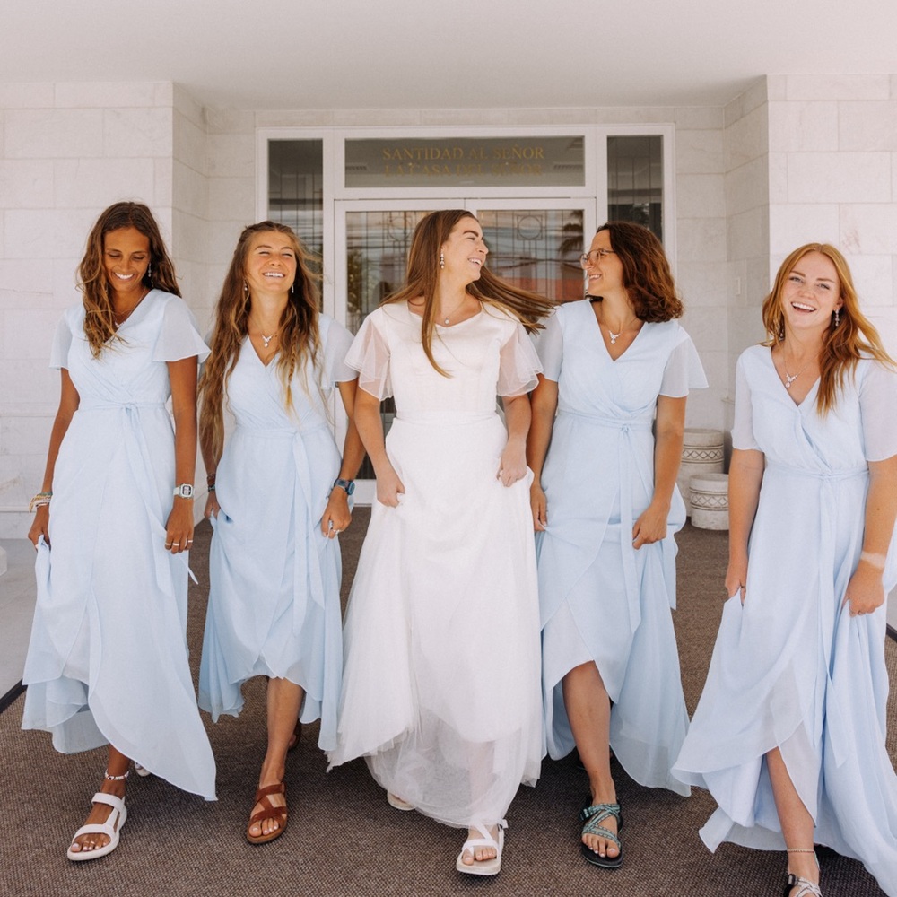 Blue Bridesmaid Dress Maxi